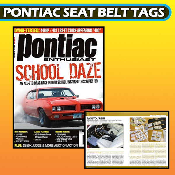 Pontiac Seat Belt Tags - Pontiac Enthusiast June 2010