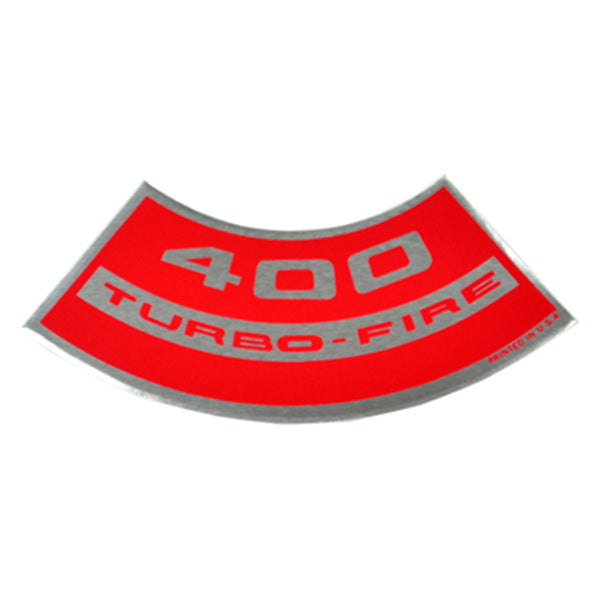 400 TURBO-FIRE Small Block Air Cleaner Decal.