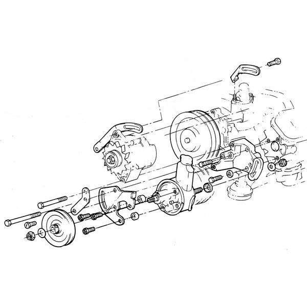 1966-70 Pontiac GTO LeMans Power Steering Bolt Kit 16pc