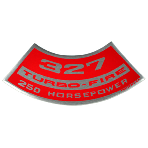 327 TURBO-FIRE 250 HP Small Block Air Cleaner Decal.