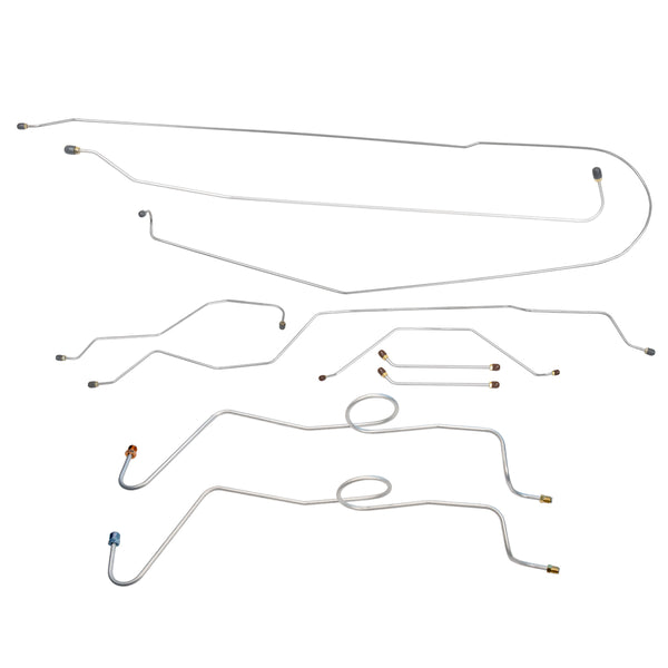 1963-64 Chevrolet/GMC Truck 2WD 1/2-Ton Std. Cab Longbed Dual M/C Manual Drum Complete Brake Line Kit 10pc, Stainless