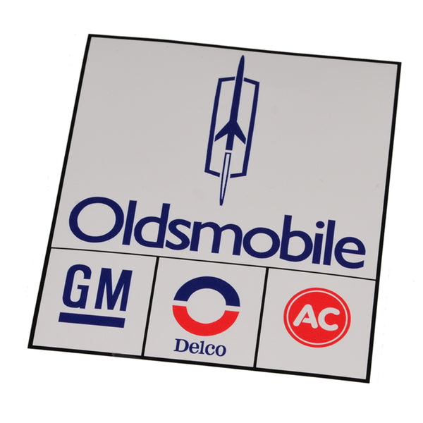 Oldsmobile, GM, Delco & AC Sticker - Size 4 x 3 1/2