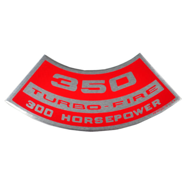 350 TURBO-FIRE 300 HP Small Block Air Cleaner Decal.