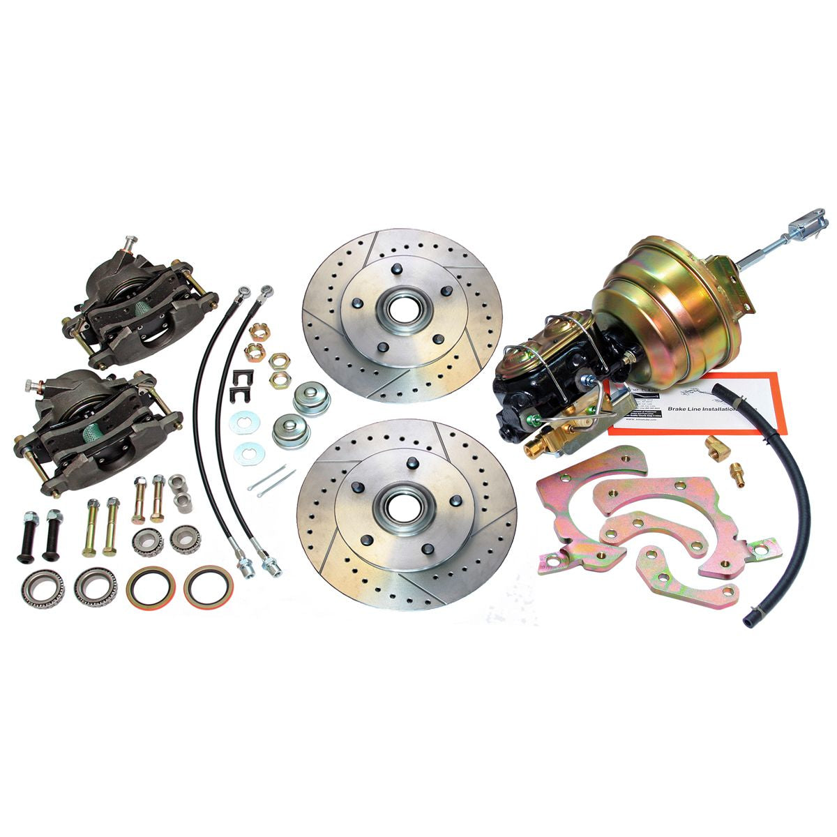 1955-58 Chevrolet Bel Air Front Disc Brake Conversion with Cross Drilled and Slotted Rotors