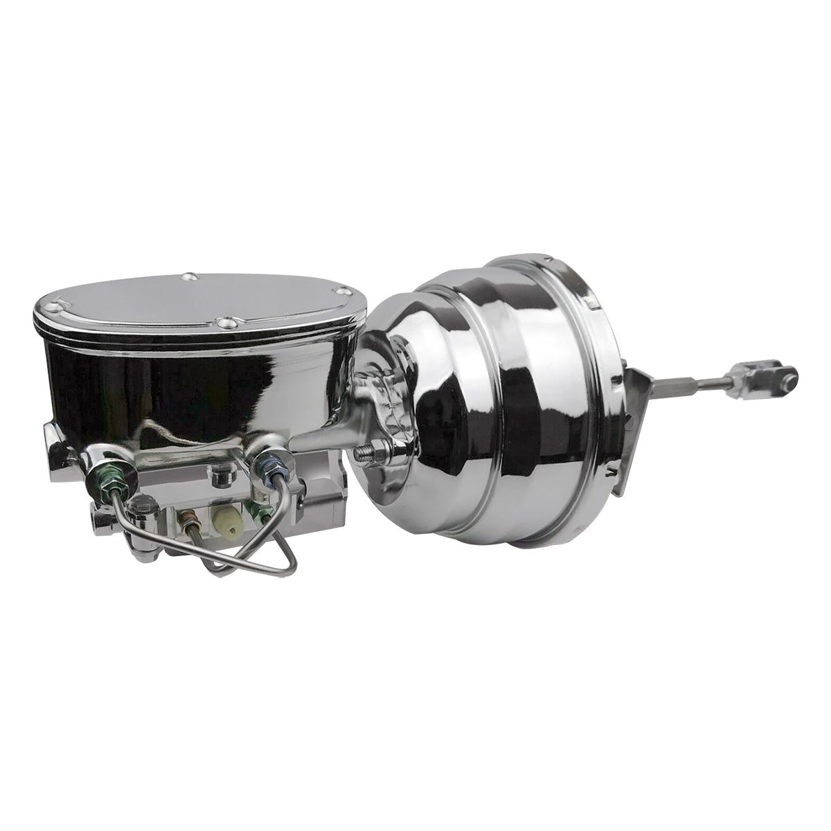 1955-57 Chevrolet Car (All Models) Disc Brake Conversion Chrome Upper Booster Kit  With Valve under Master cylinder