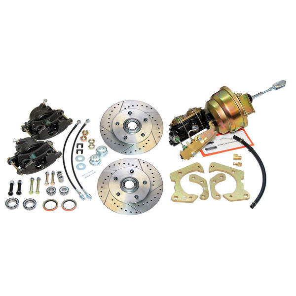 1959-64 Chevrolet (All Car Models) Cross-Drilled & Slotted Rotor Power Disc Brake Conversion Kit