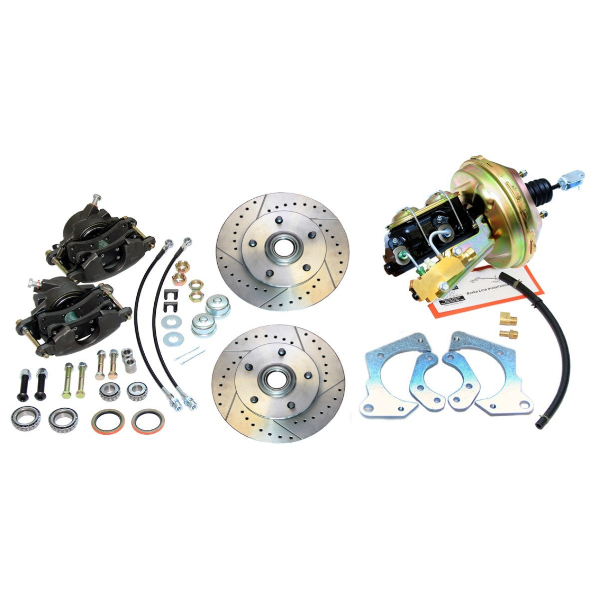 1965-66 Chevrolet (All Car Models) Cross-Drilled & Slotted Rotor Power Disc Brake Conversion Kit