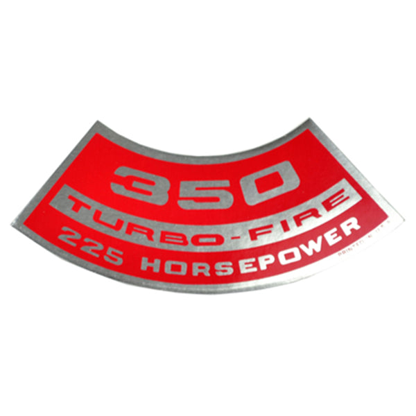 350 TURBO-FIRE 225 HP Small Block Air Cleaner Decal.