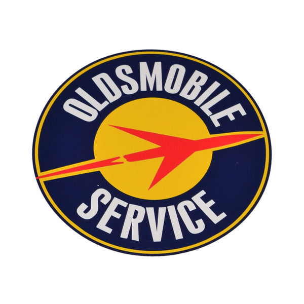 Oldsmobile Service Round Red Rocket Sticker - Size 3 1/2 Round