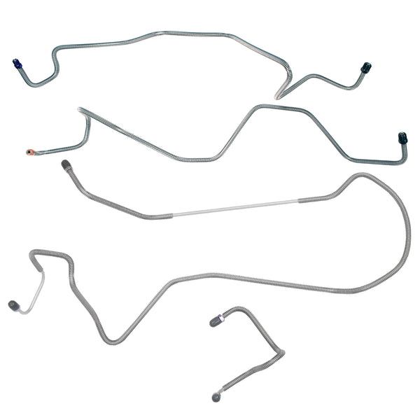 1987-89 Ford F150 2/4WD Std. Cab Short/Longbed Power Disc Front Brake Line Kit 4pc, Stainless