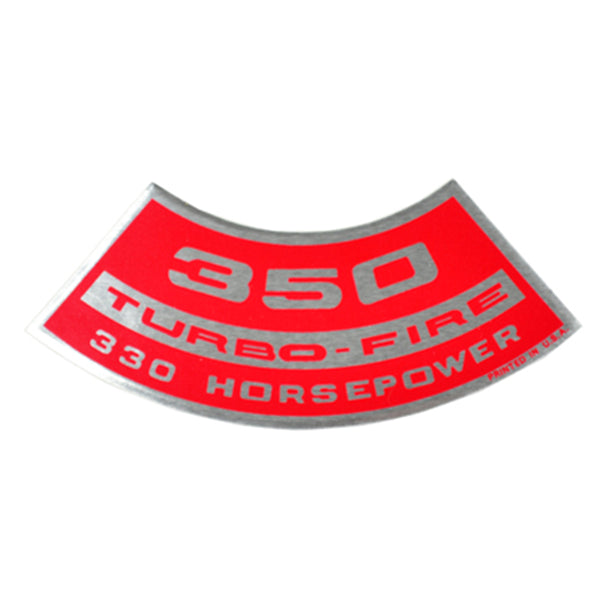 350 TURBO-FIRE 330 HP Small Block Air Cleaner Decal.