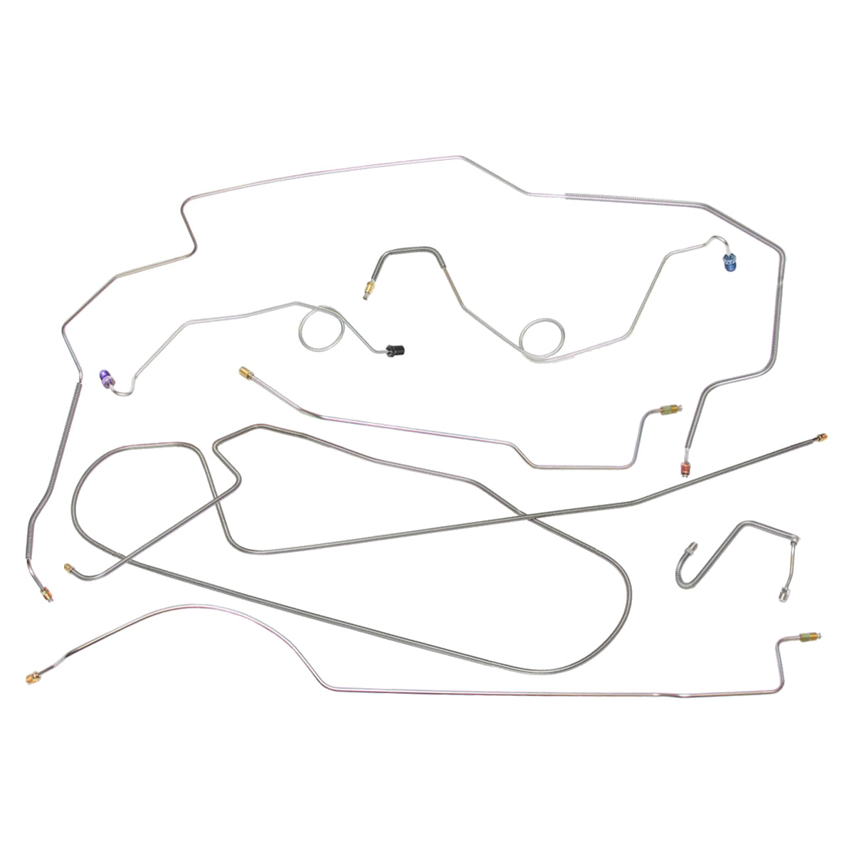 1971-74 AMC Gremlin X Power Disc Brake Line Kit 8pc, OE Steel