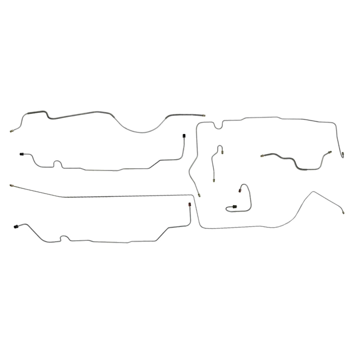 1971-74 AMC Gremlin X Manual Disc Complete Brake Line Kit 8pc OE Steel