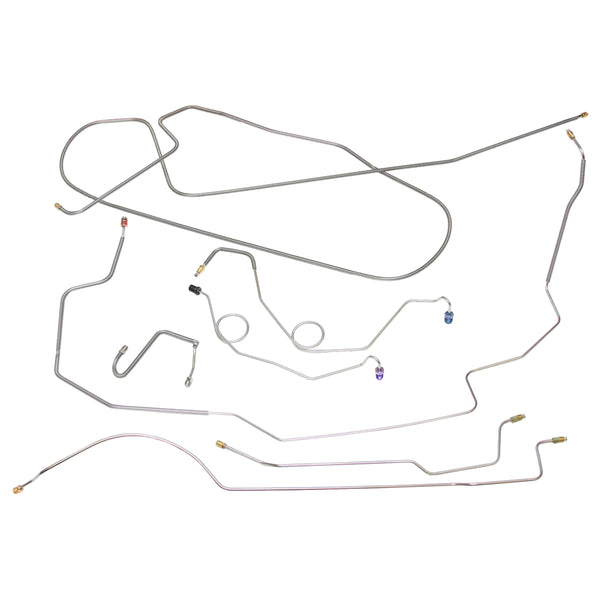 1970 American Motors Javelin Manual Drum Brake Line Kit 8pc, OE Steel