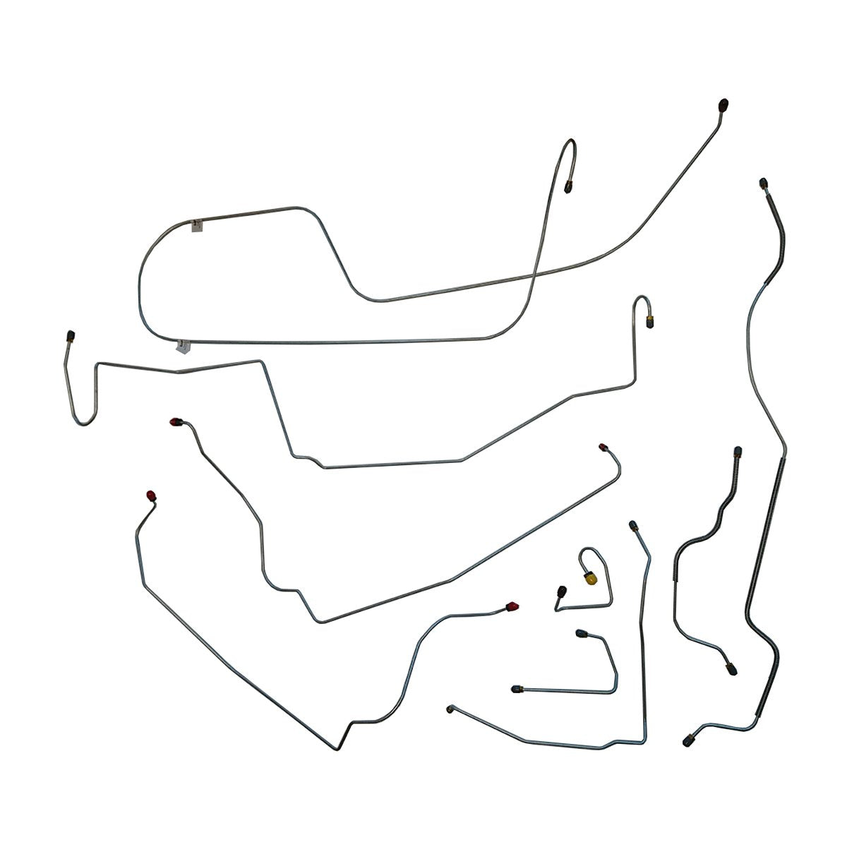 1971-74 American Motors Javelin Power Disc Brake Line Kit 9pc, OE Steel