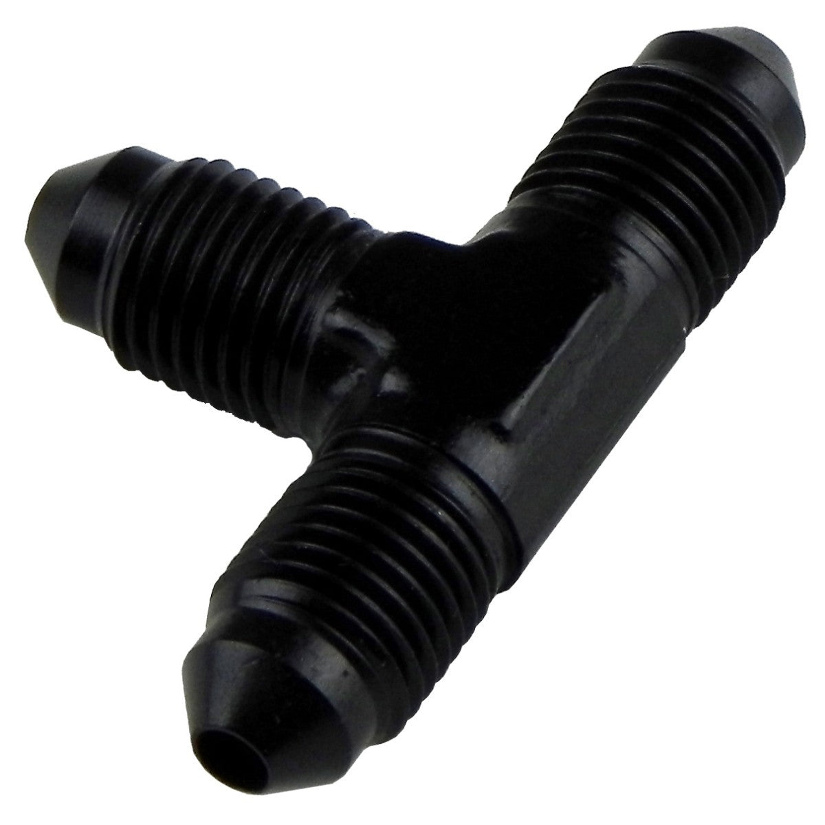 -3AN 3 Way Male Tee Black Aluminum 1pc