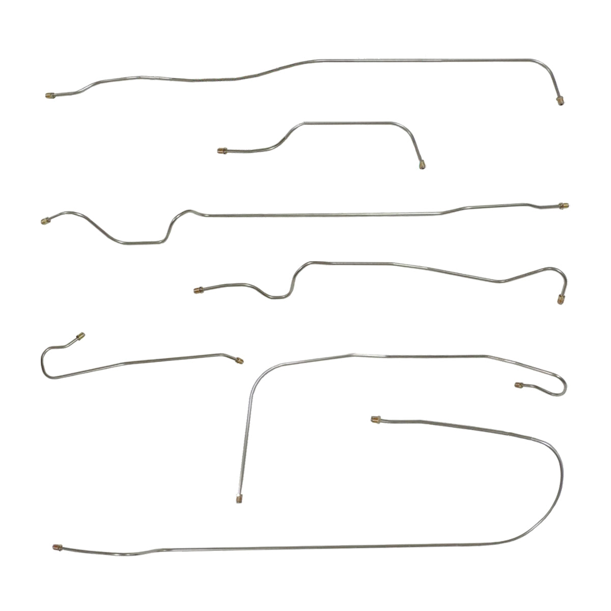 1966-68 Alfa Romeo Spider Duetto Power Brake Line Kit 8pc, OE Steel (A-9)