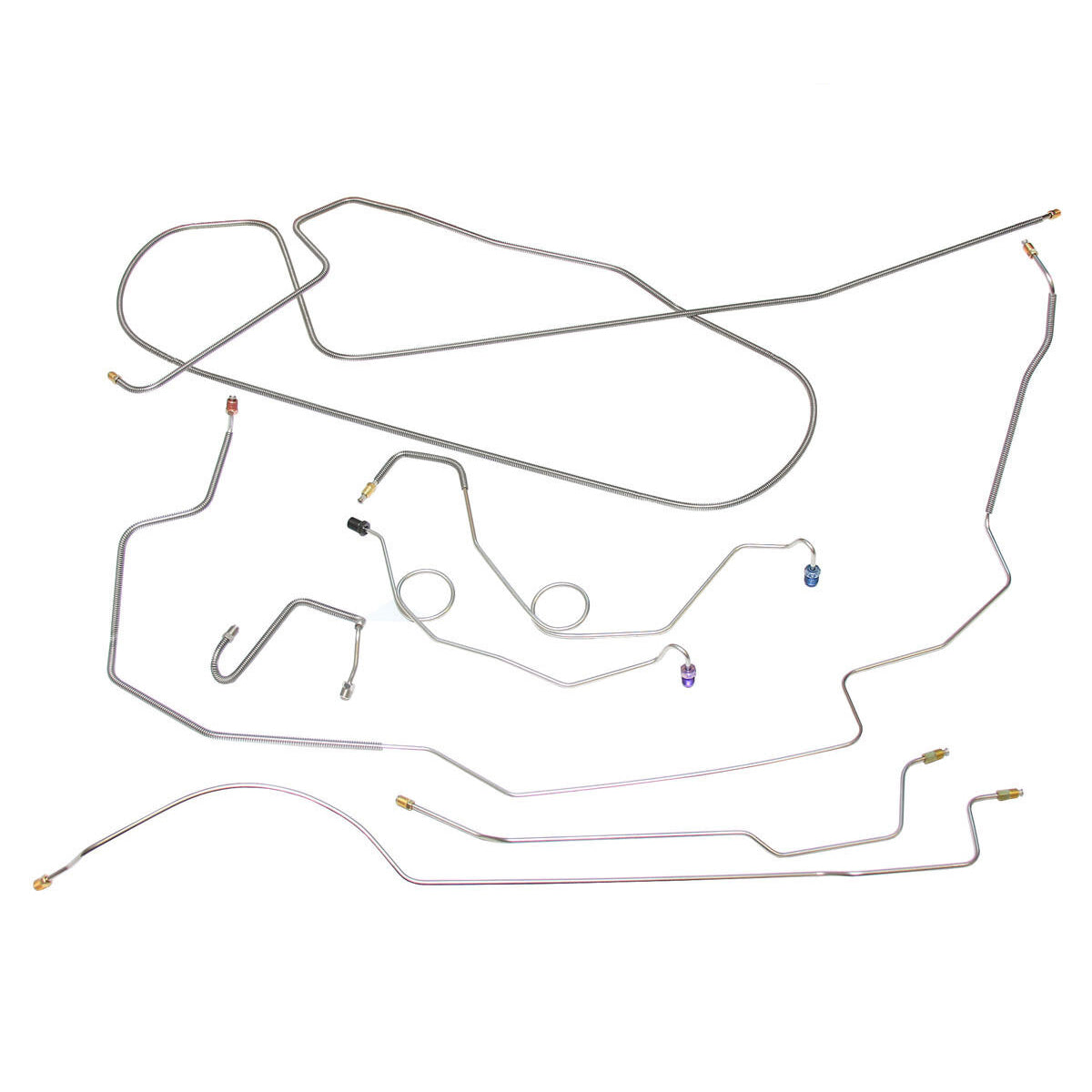 1970 American Motors AMX Manual Disc Brake Line Kit 11pc, OE Steel