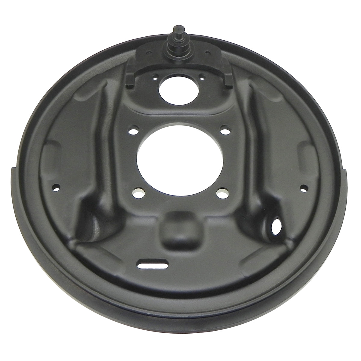 1964-81 GM Rear 9 1/2" Drum Brake Backing Plate - Right Side, 1pc w/ Splash Shield