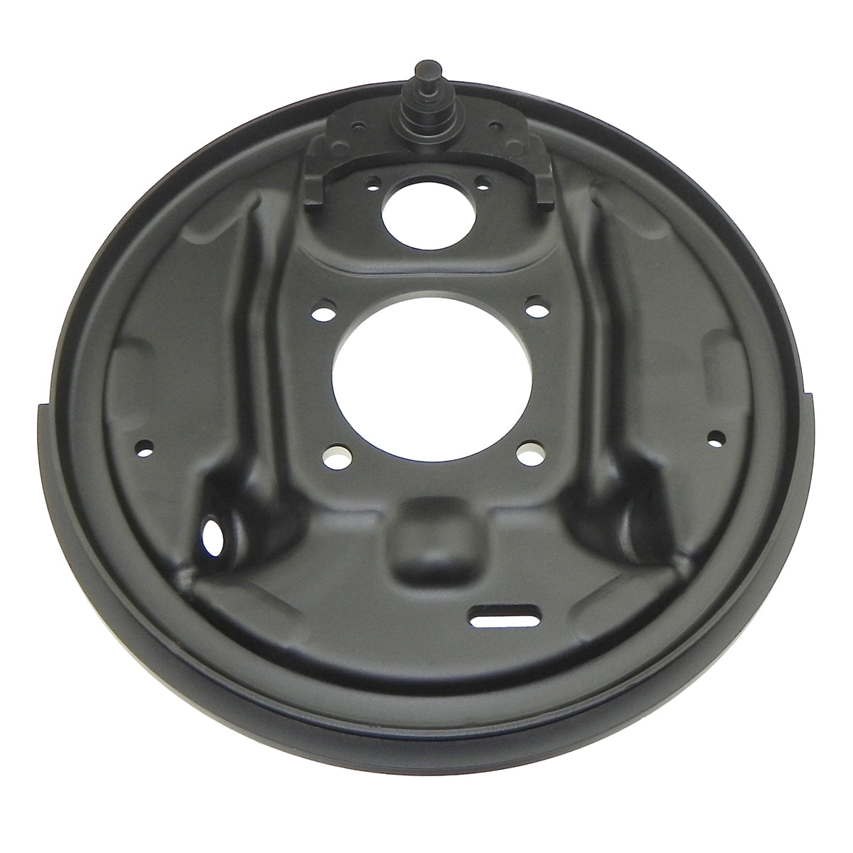 1964-81 GM Rear 9 1/2" Drum Brake Backing Plate - Left Side, 1pc w/ Splash Shield