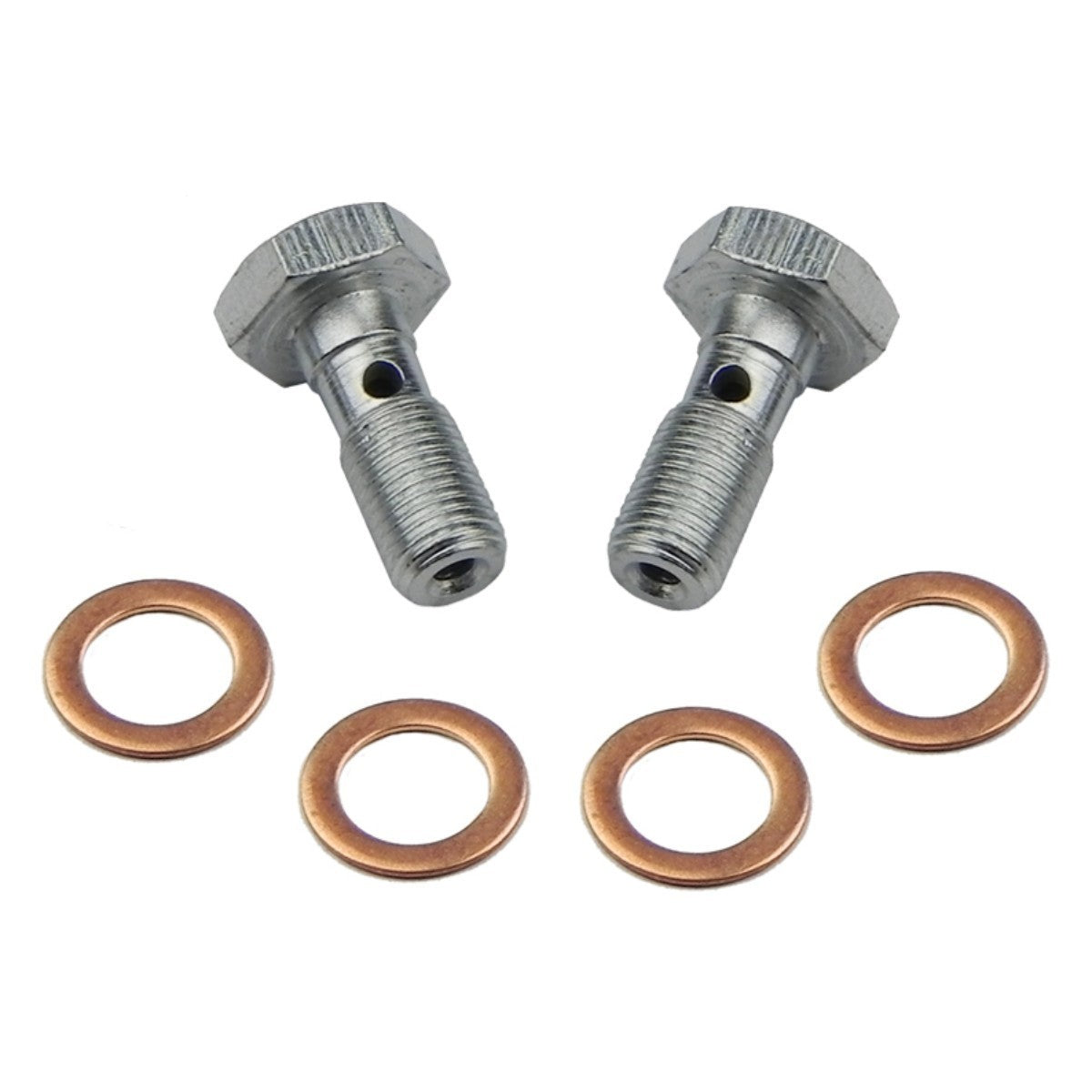 Banjo Bolt Early Ford, 1980-89 Jeep 3/8"-24 Pair With 4 Washers