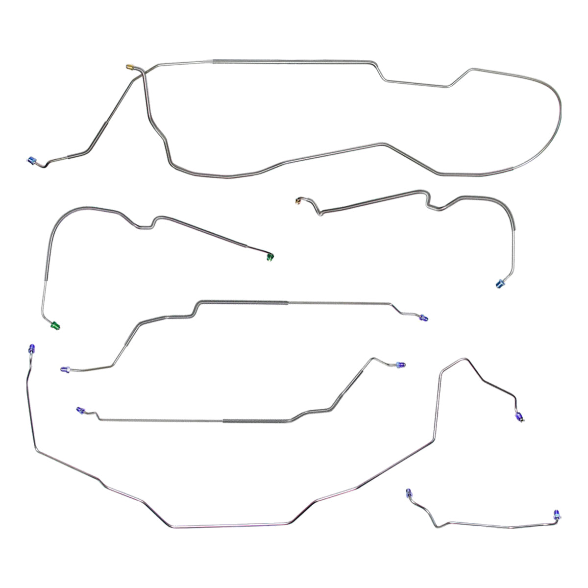 1969 Buick Electra/225 126.2" WB Power Disc Brake Line Kit 8pc, OE Steel