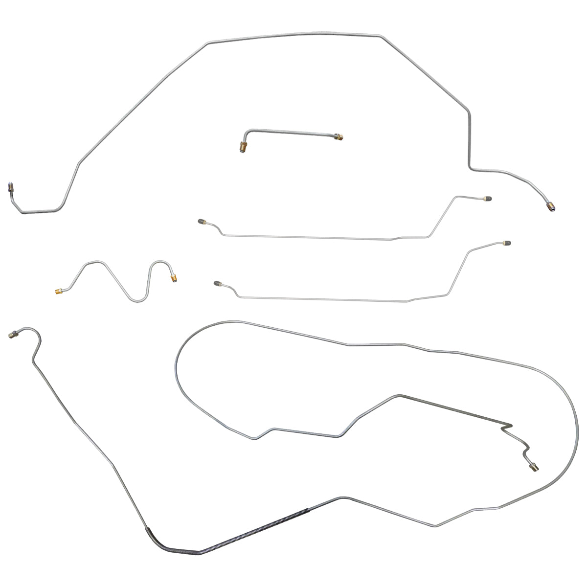 1965 Buick Skylark Gran Sport (Only) Hardtop Manual Drum Brake Line Kit 6pc, OE Steel