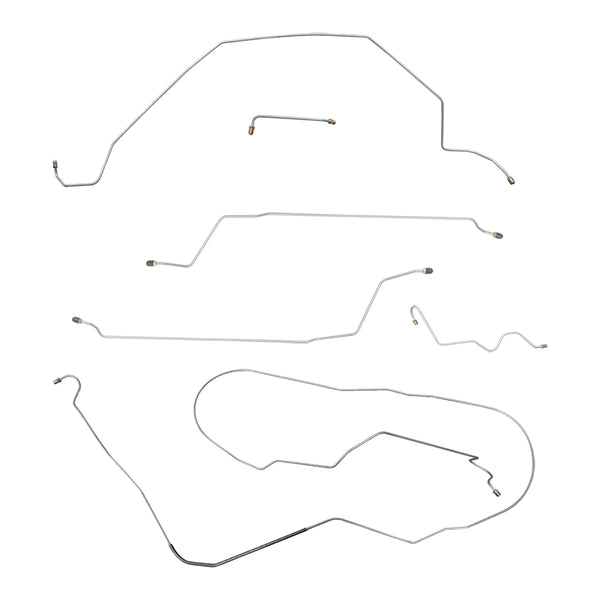 1965 Buick Skylark Gran Sport Convertible Power Drum Brake Line Kit 6pc, OE Steel