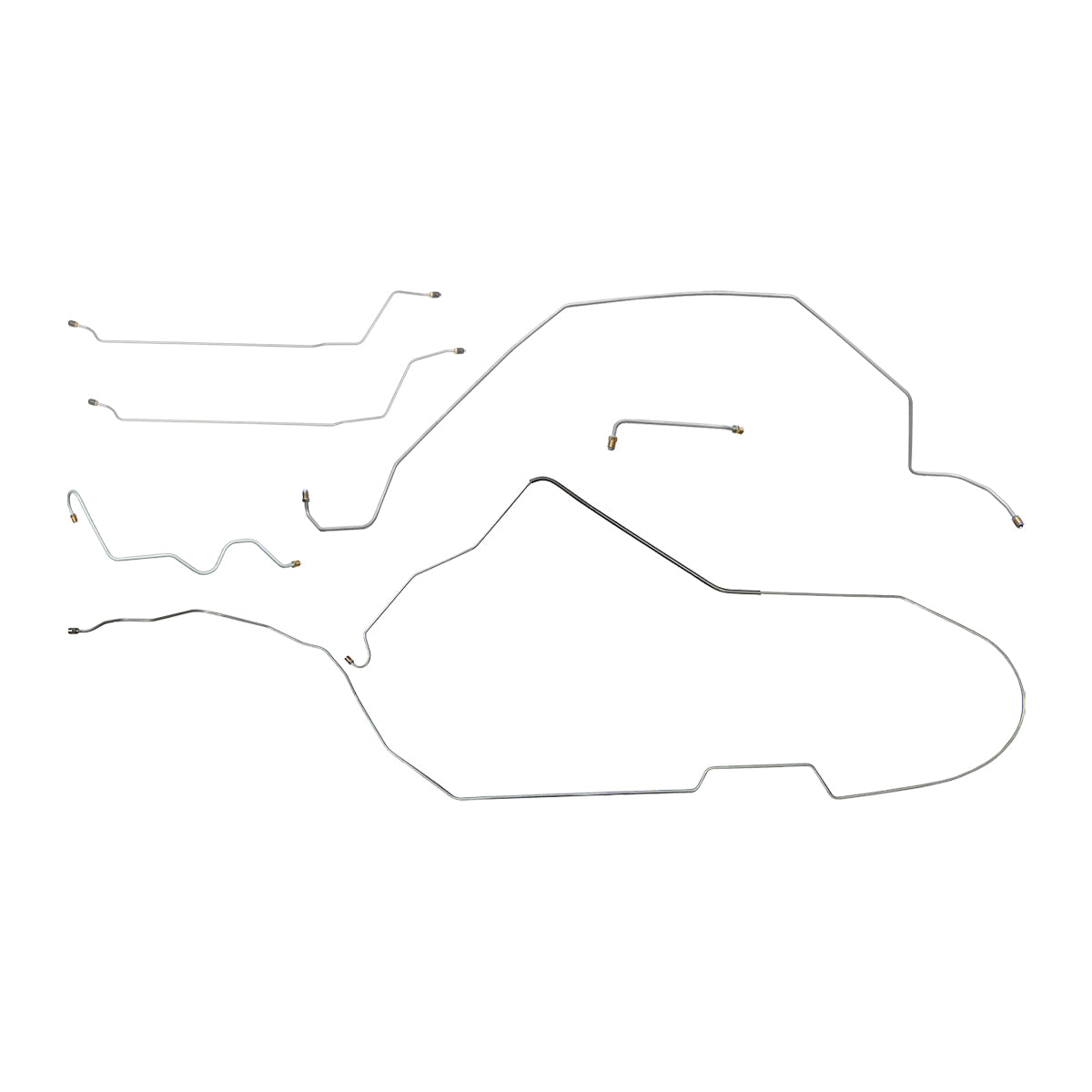 1965 Buick Special/Skylark (Non-GS) Hardtop Power Drum Brake Line Kit 6pc, OE Steel
