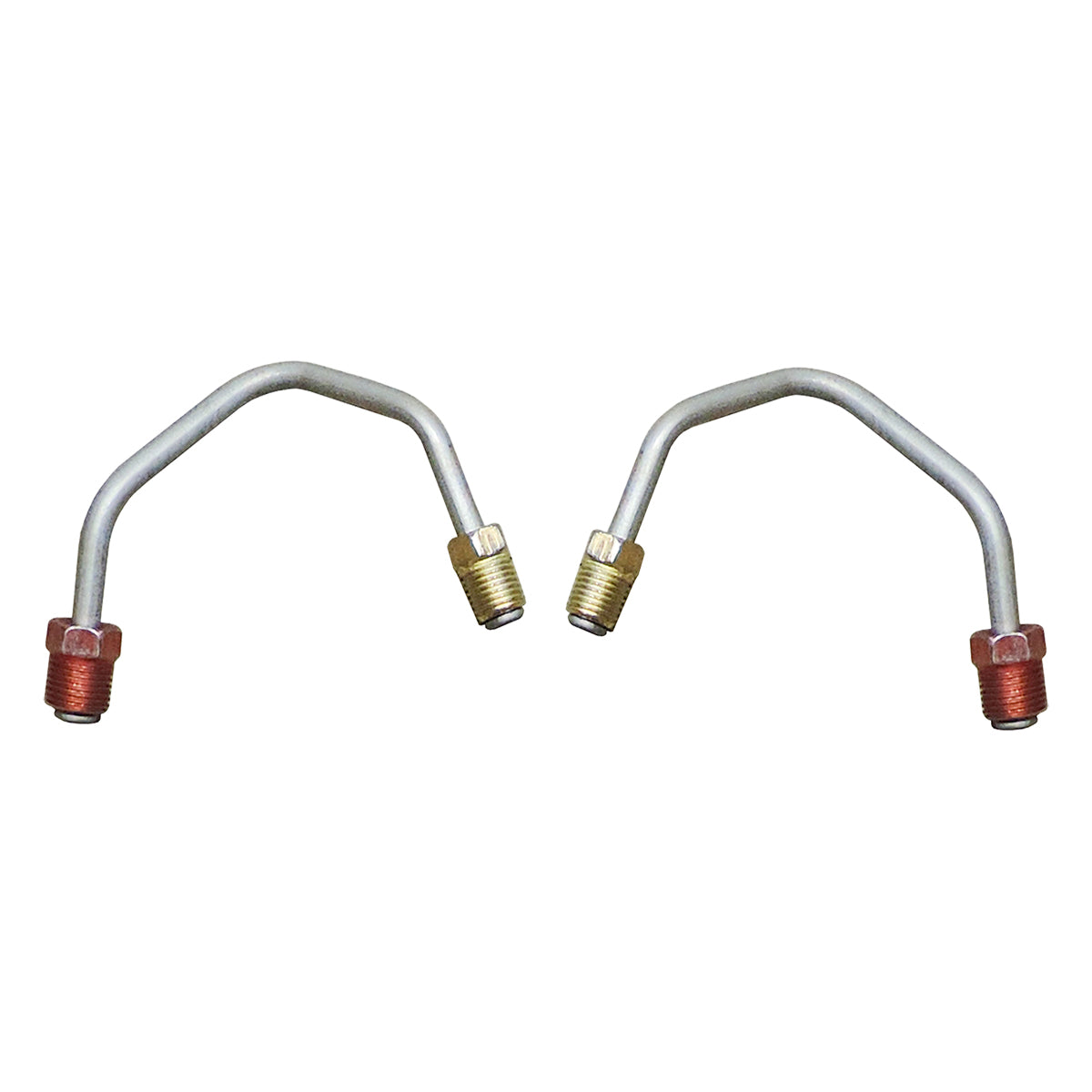 1967 Buick Special/GS After Market Disc 3/16" Caliper Lines 2pc (3/8"-24 Lt, 3/8"-24 Rt @ Aftermarket Caliper), OE Steel