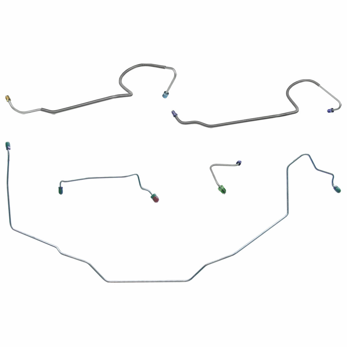1970 Buick Skylark/GS Front Manual Disc Brake Line Kit 5pc, OE Steel