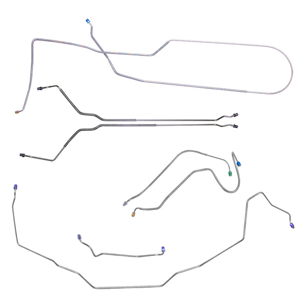 1971-72 Buick Skylark/GS Convertible Manual Disc Complete Brake Line Kit 7pc, OE Steel