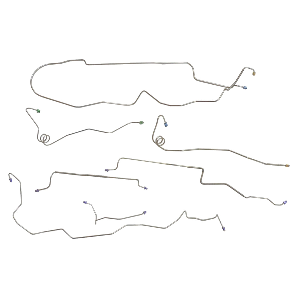 1984-87 Buick Grand National T-Type (Turbo V6 Only) Power Disc Brake Line Kit 7pc, OE Steel