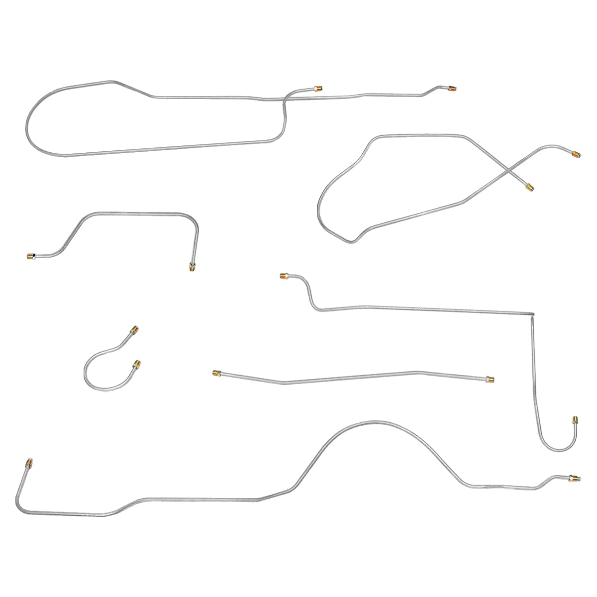 1961 Buick LeSabre/Invicta 123.0" WB Manual Drum Brake Line Kit 7pc, OE Steel