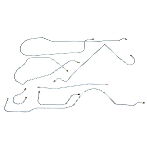 1961 Buick LeSabre/Invicta 123.0" WB Power Drum Complete Brake Line Kit 7pc, OE Steel