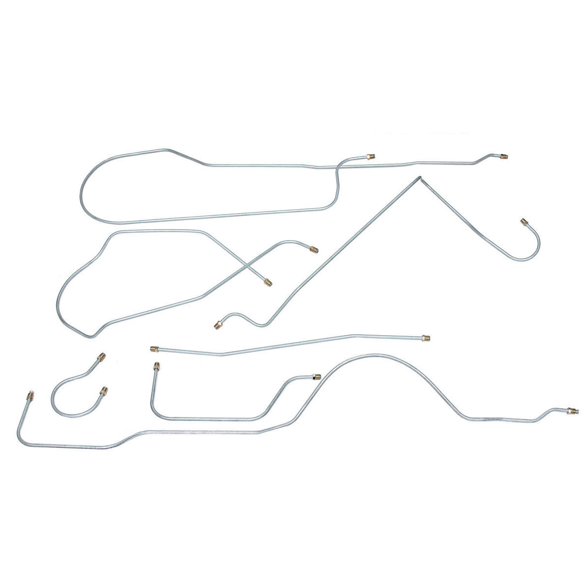 1964 Buick LeSabre/Wildcat 123.0" WB Power Drum Brake Line Kit 6pc, OE Steel