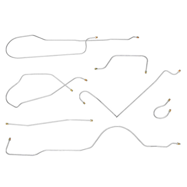 1965 Buick LeSabre Power Drum Brake Line Kit 6pc, OE Steel