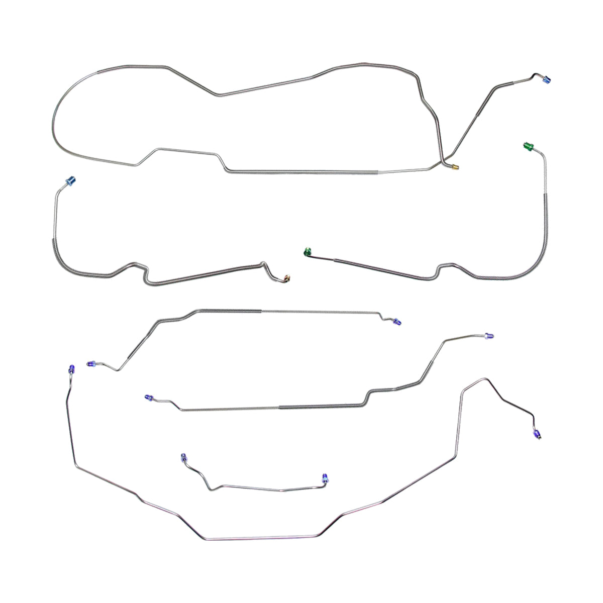 1969 Buick LeSabre/Wildcat Power Drum Brake Line Kit 7pc, OE Steel