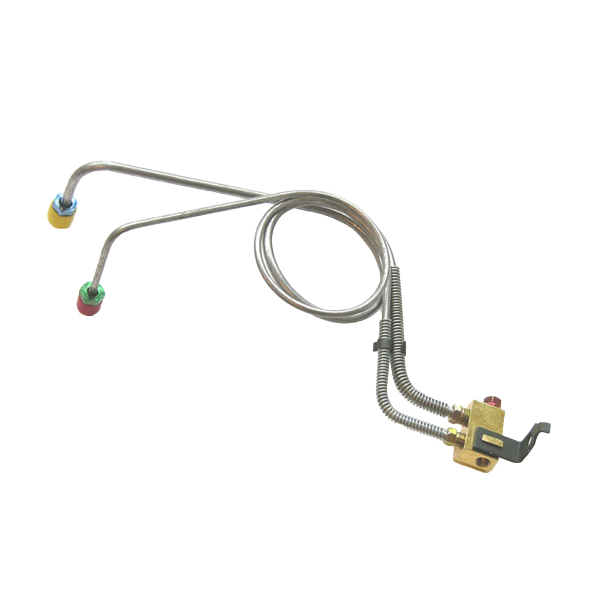 1965-66 Chevrolet Impala Dual Master Manual Disc/Drum Conversion M/C Lines & Brass Block 3pc, OE Steel