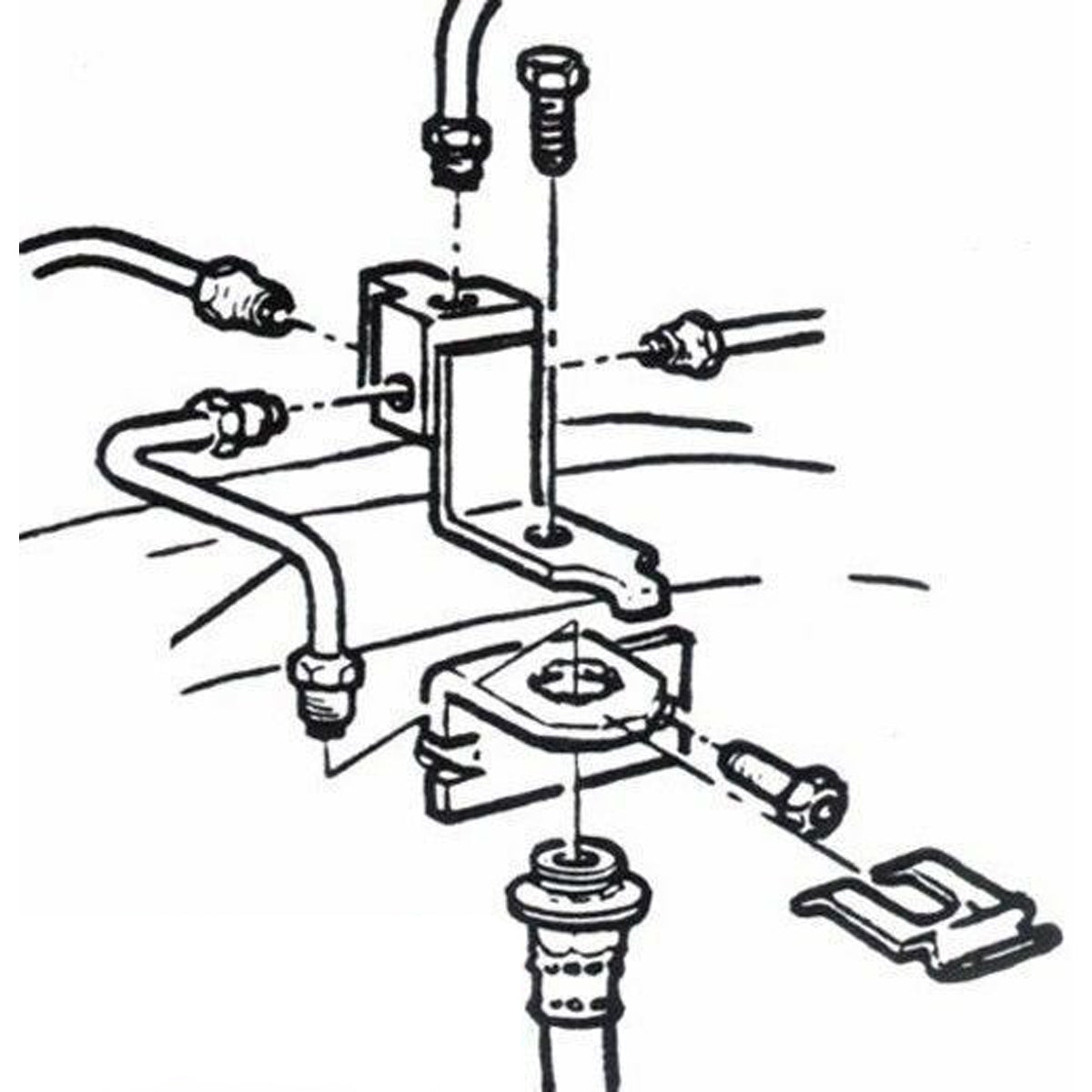 1966 Pontiac Bonneville Catalina Grand Prix Distribution Block for Conversion to Dual-Reservoir Master Cylinder or Disc Brakes, 1pc