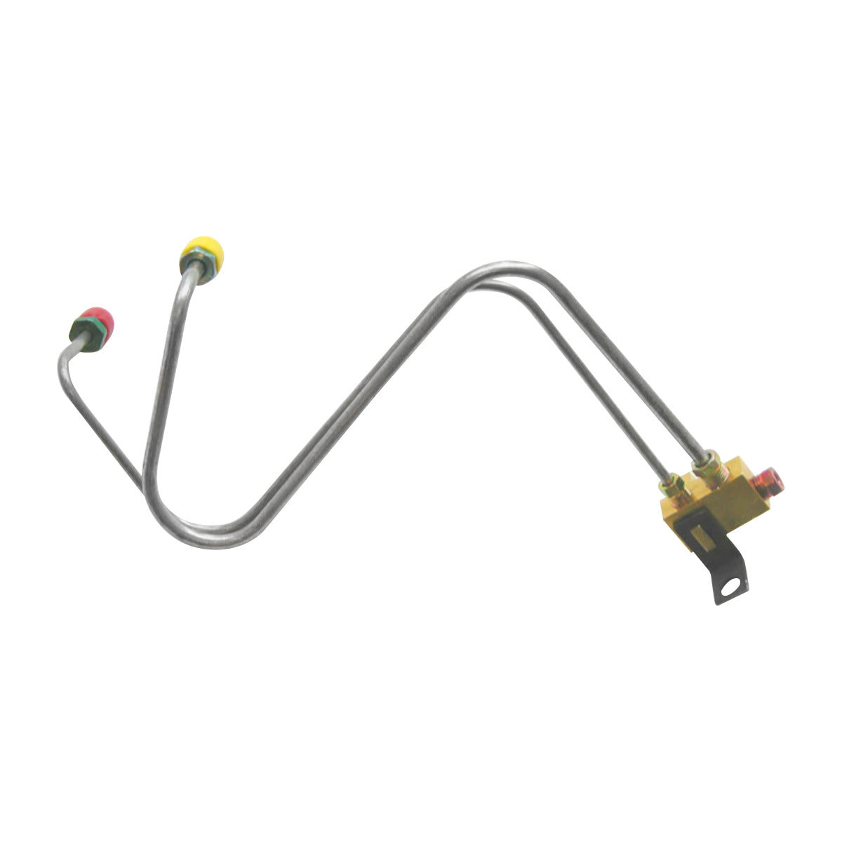 1966 Pontiac Full-Size Car Power Brake Dual-Reservoir Master Cylinder Conversion Block & Lines, OE Steel