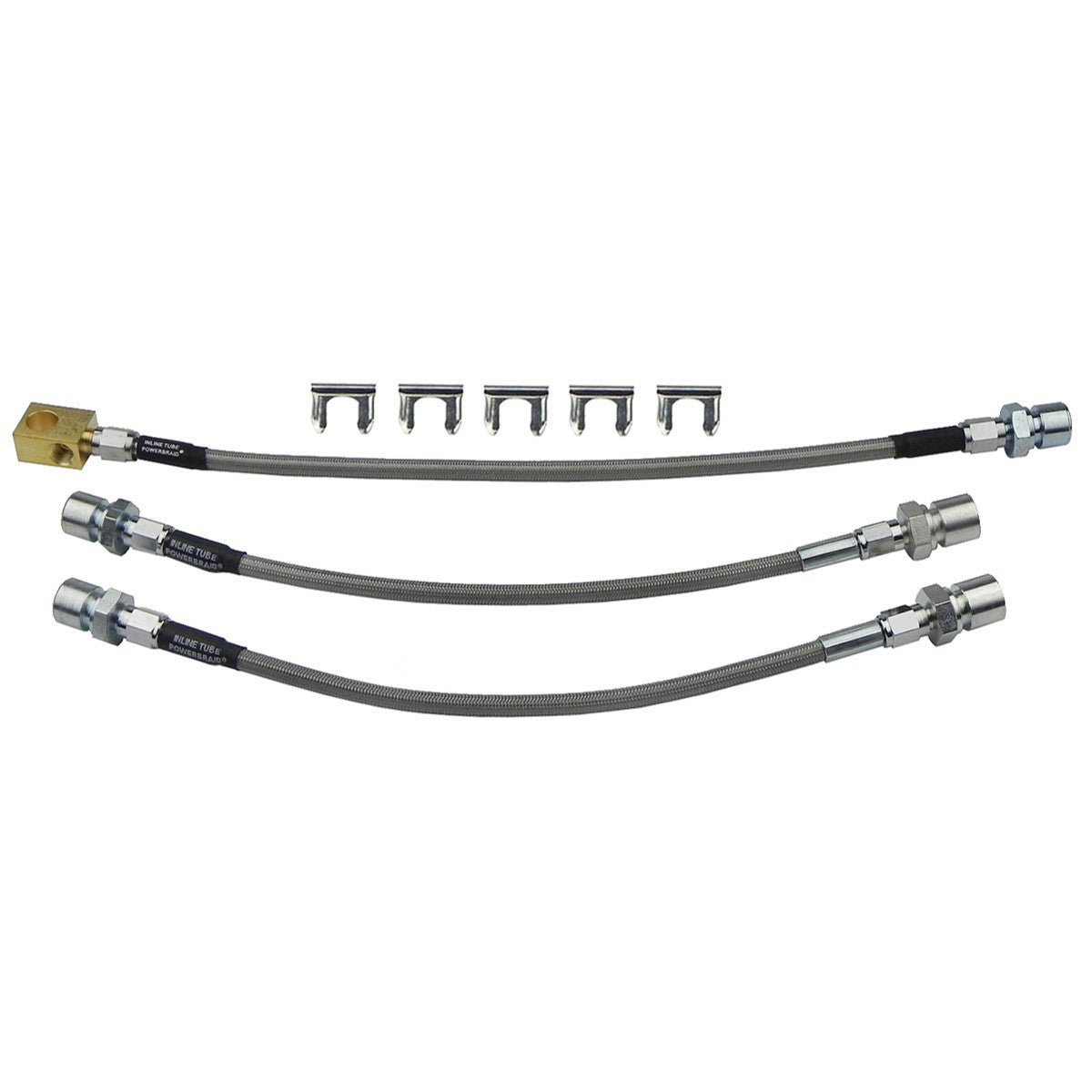 Stainless Flex Hoses - 1969-72 GM A-Body Skylark / GS - Front Drum /Rear Drum, 3 Hose Kit, 9pc