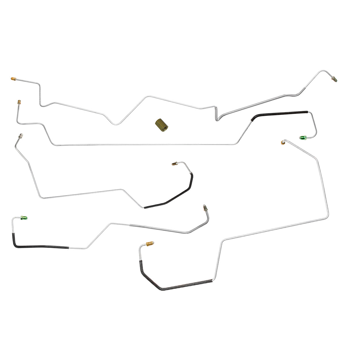 1996-99 Buick Park Avenue, Front Disc Rear Drum, w/ ABS & Traction Control, Front Brake Line Kit, 5pc, OE Steel