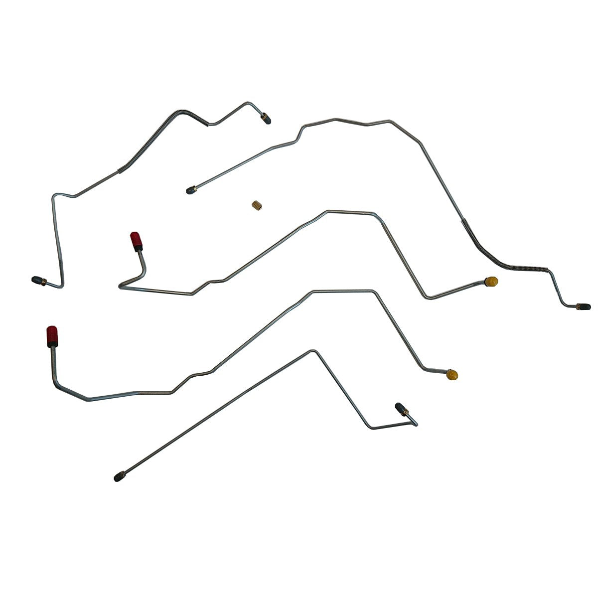 2000-03 Buick LeSabre, Four Wheel Disc w/ ABS, Front Brake Line Kit, 5pc, OE Steel