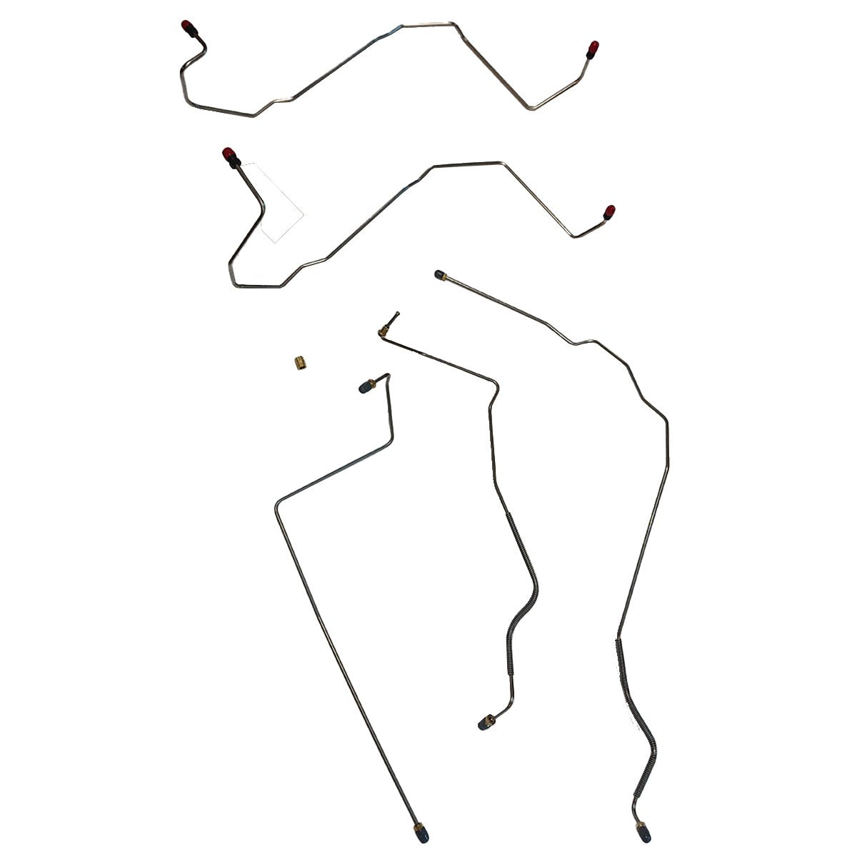 2004-05 Buick LeSabre, Four Wheel Disc w/ ABS, Front Disc Brake Line Kit, 5pc, OE Steel