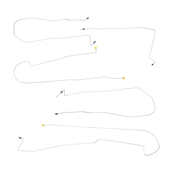 2000-05 Buick LeSabre Four-Wheel Disc w/ABS 3/16" F to R Brake Lines 5pc, OE Steel
