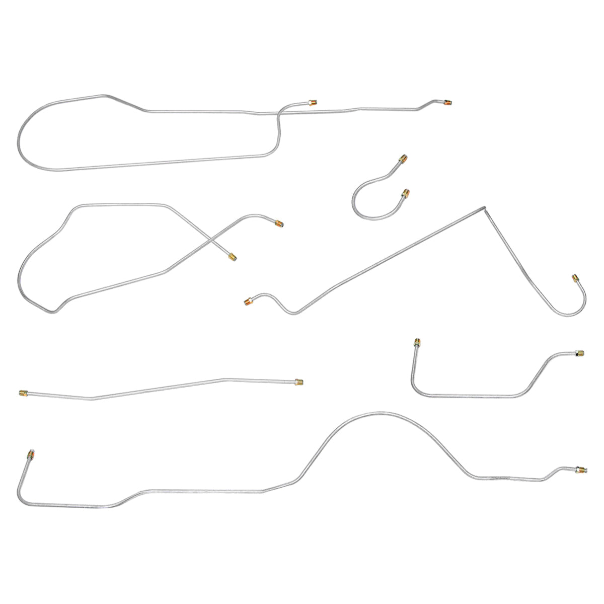 1957 Buick Super/Roadmaster Power Drum Brake Line Kit 7pc, OE Steel