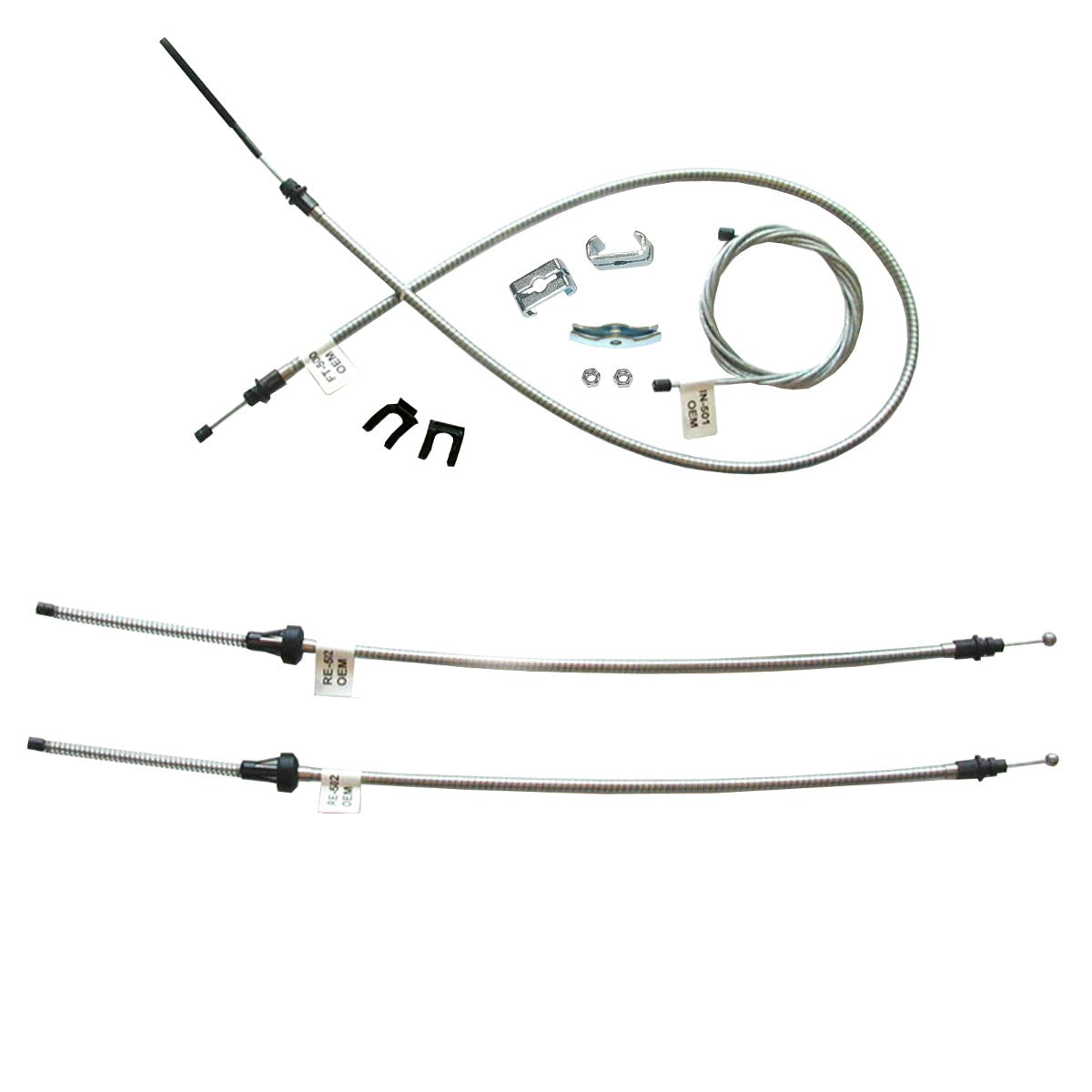 1963-65 B-Body Dodge Complete Parking Brake Cable Kit, OE Steel