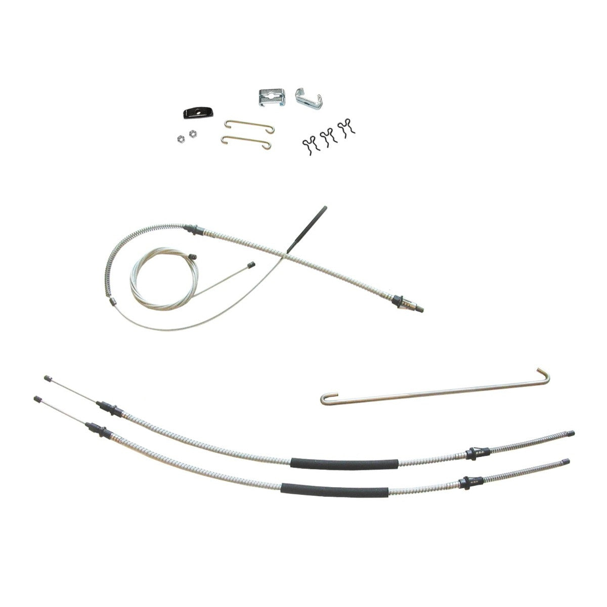 1968-72 Pontiac GTO Lemans Grand Prix 4-Speed Manual Trans Complete Brake Cable Kit OE Steel