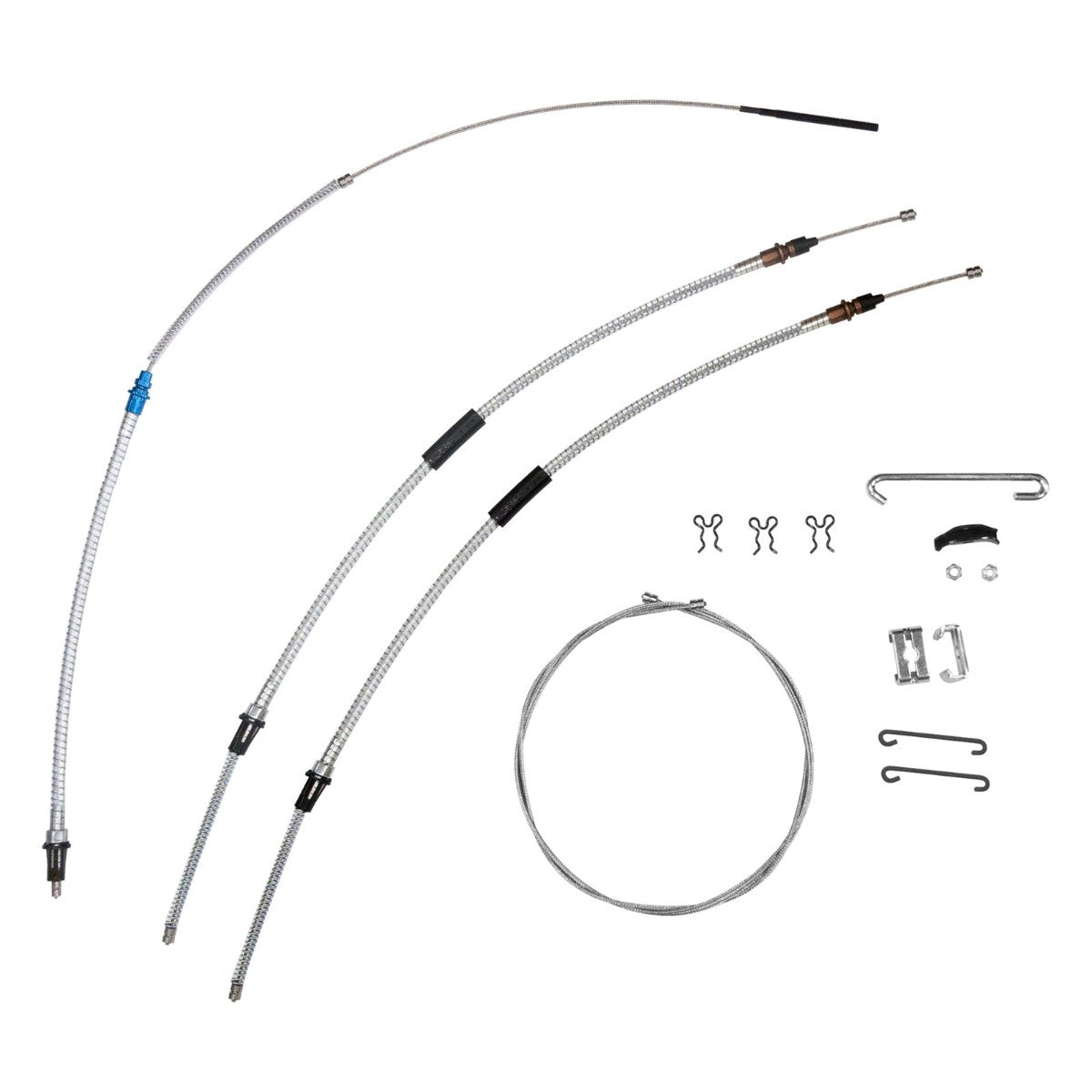 1964-67 Chevrolet Chevelle El Camino Power Glide Or Manual Transmission Complete Parking Brake Cable Kit OE Steel